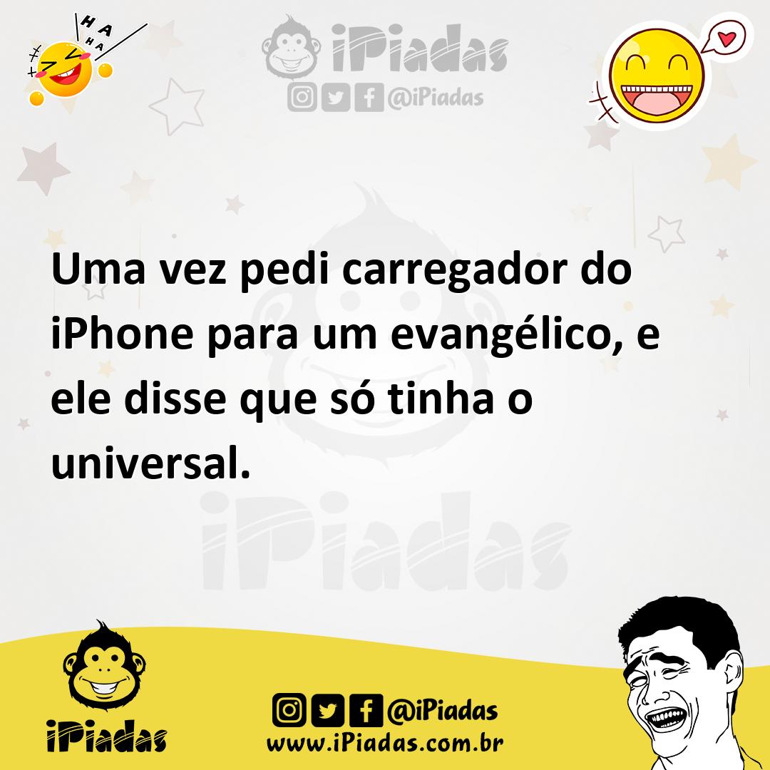 Ilustração de Uma vez pedi carregador do iPhone para um evangélico, e ele disse que... no iPiadas