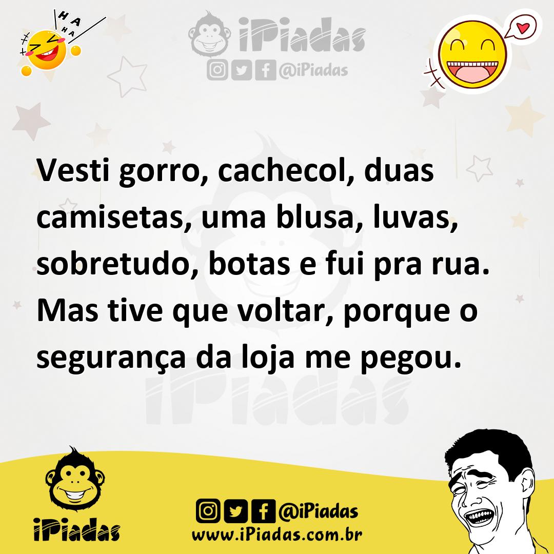 Ilustração de Vesti gorro, cachecol, duas camisetas, uma blusa, luvas, sobretudo, bo... no iPiadas