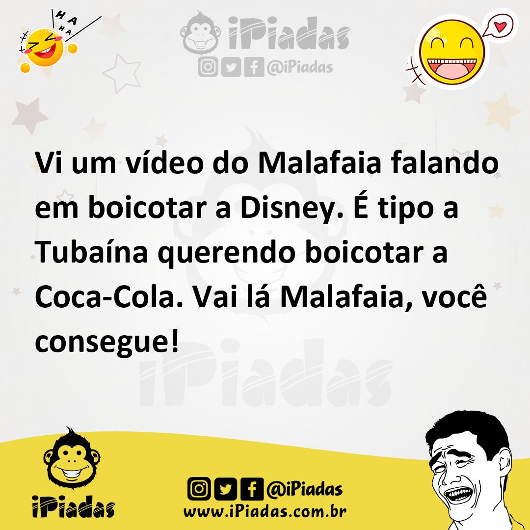 Ilustração de Vi um vídeo do Malafaia falando em boicotar a Disney. É tipo a Tubaína... no iPiadas