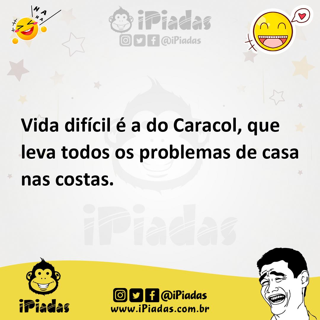 Ilustração de Vida difícil é a do Caracol, que leva todos os problemas de casa nas c... no iPiadas