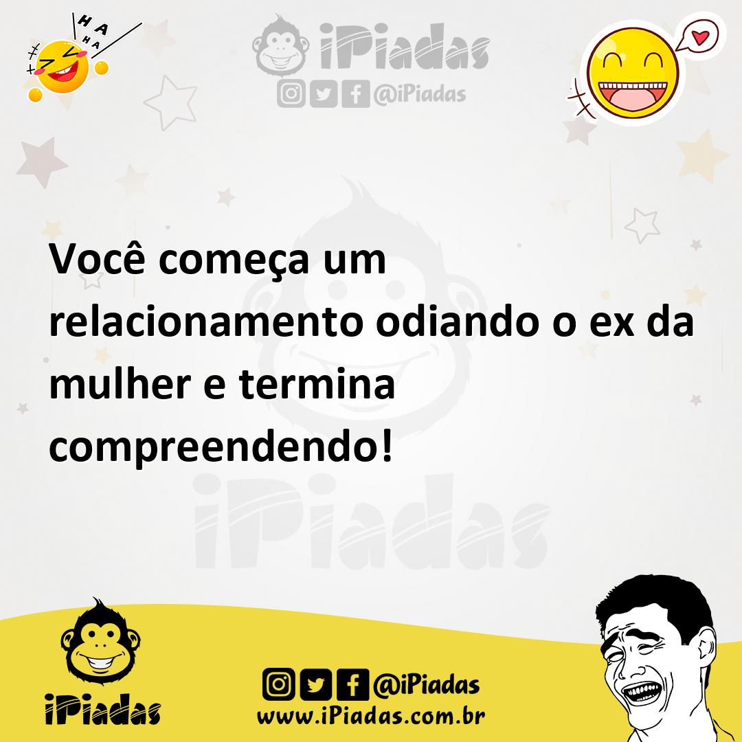 Ilustração de Você começa um relacionamento odiando o ex da mulher e termina compree... no iPiadas