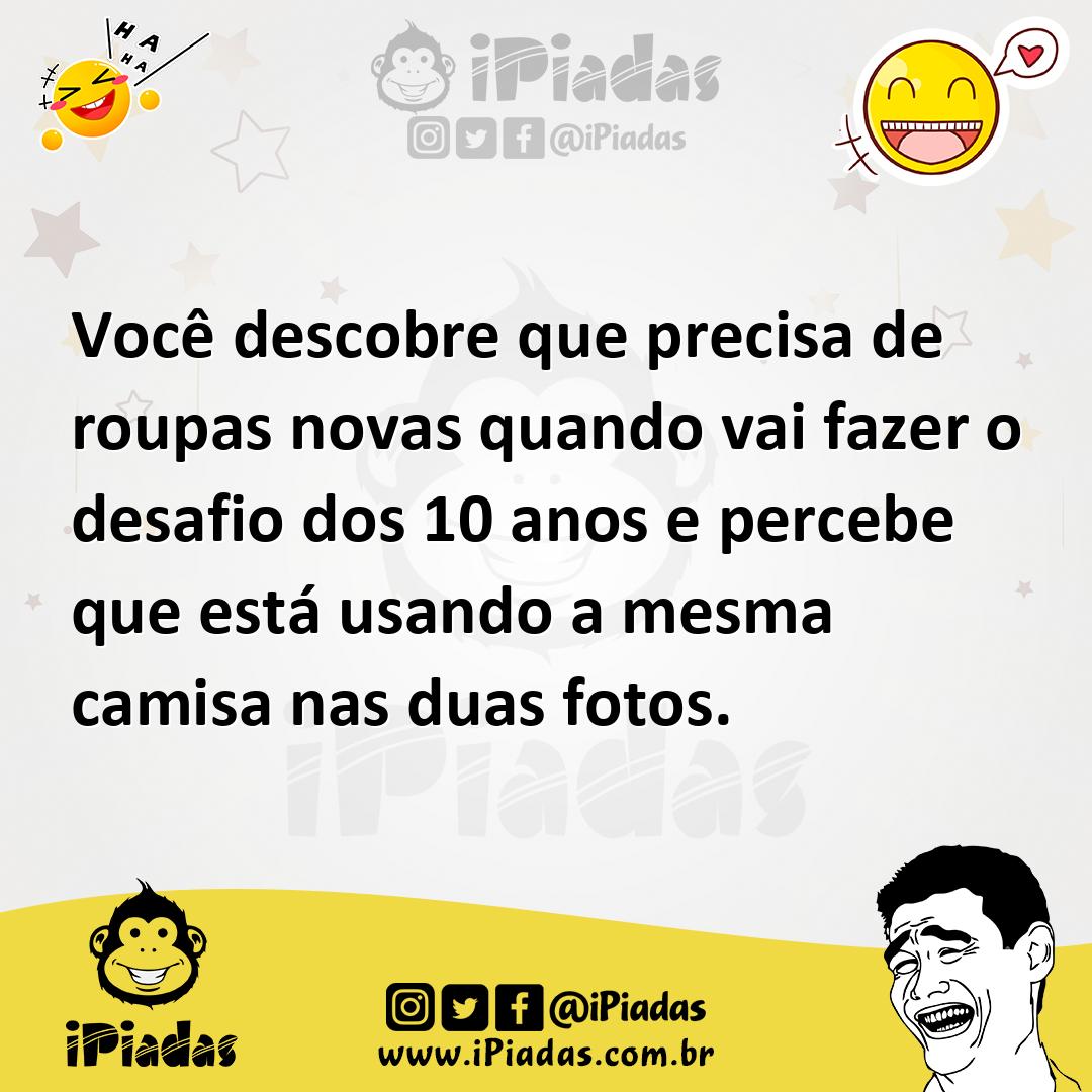 Ilustração de Você descobre que precisa de roupas novas quando vai fazer o desafio d... no iPiadas
