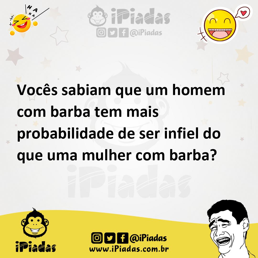 Ilustração de Vocês sabiam que um homem com barba tem mais probabilidade de ser infi... no iPiadas