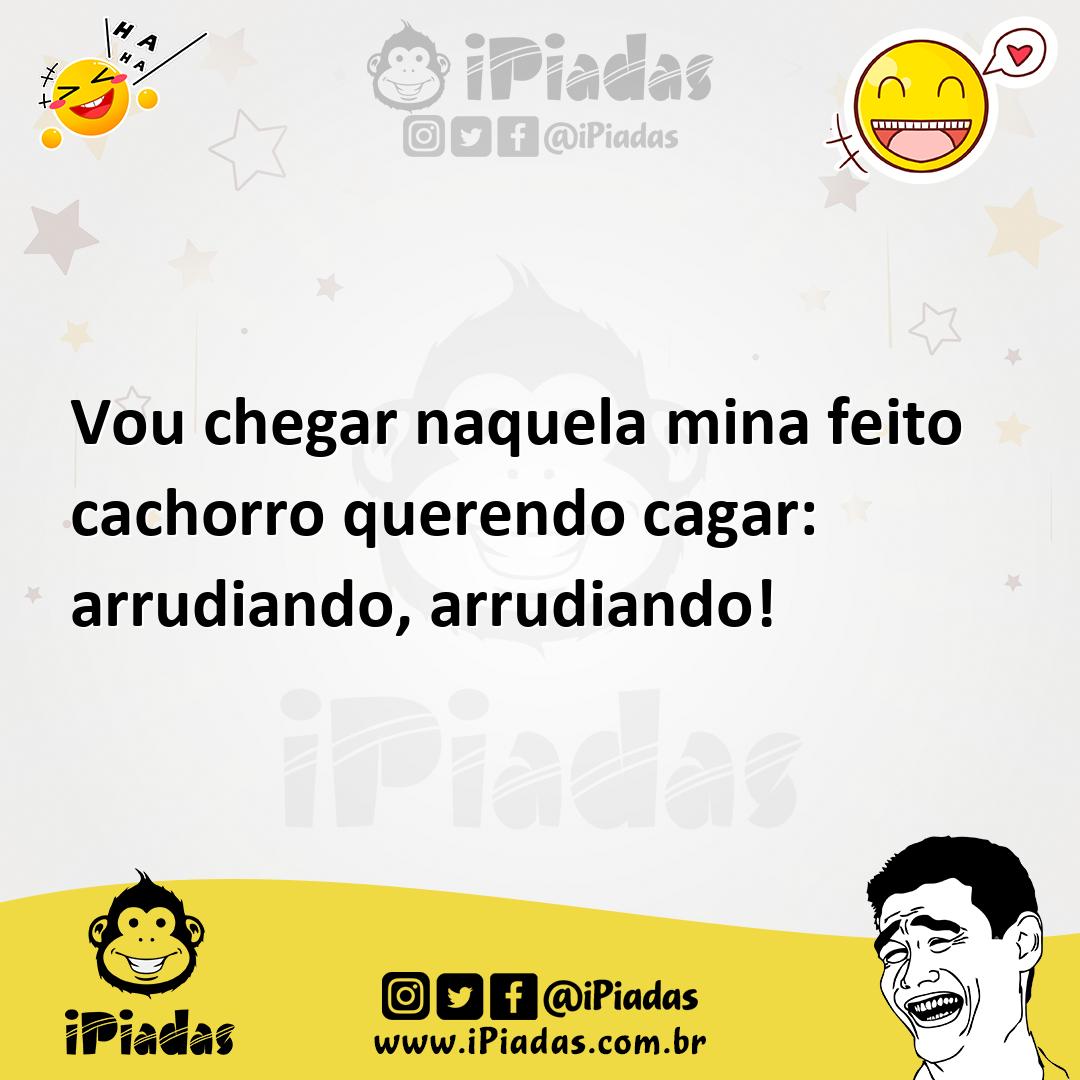 Ilustração de Vou chegar naquela mina feito cachorro querendo cagar: arrudiando, arr... no iPiadas