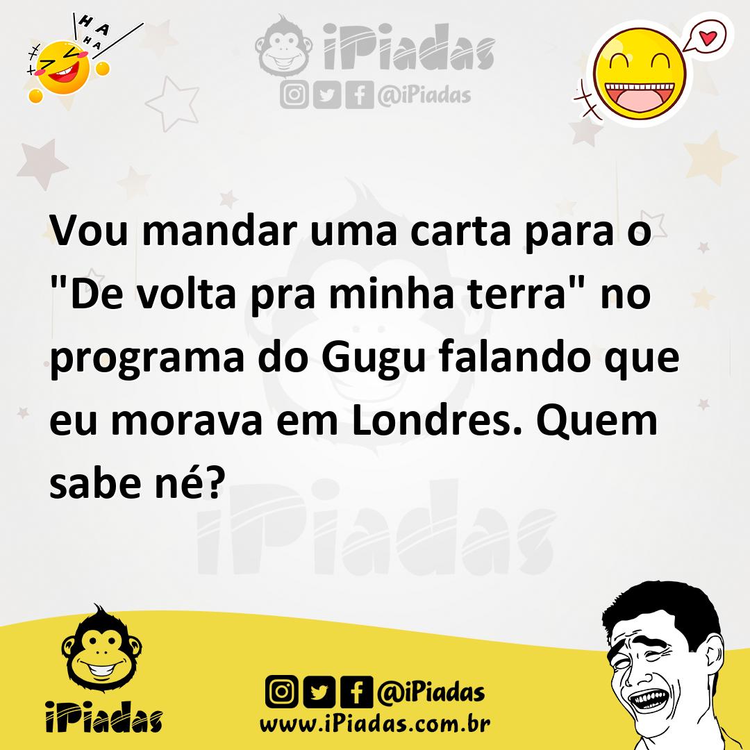 Ilustração de Vou mandar uma carta para o "De volta pra minha terra" no programa do... no iPiadas