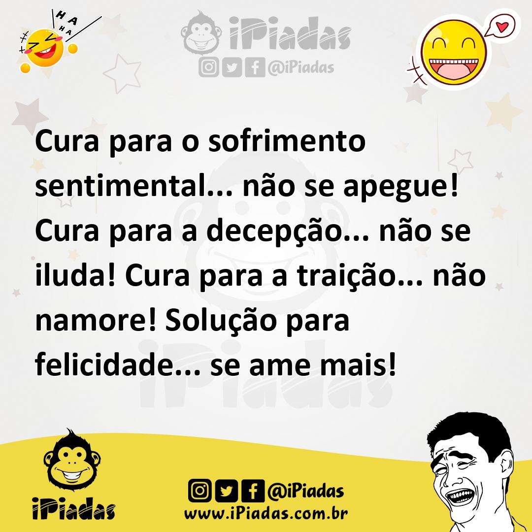 Ilustração de Cura para o sofrimento sentimental... não se apegue! Cura para a decep... no iPiadas