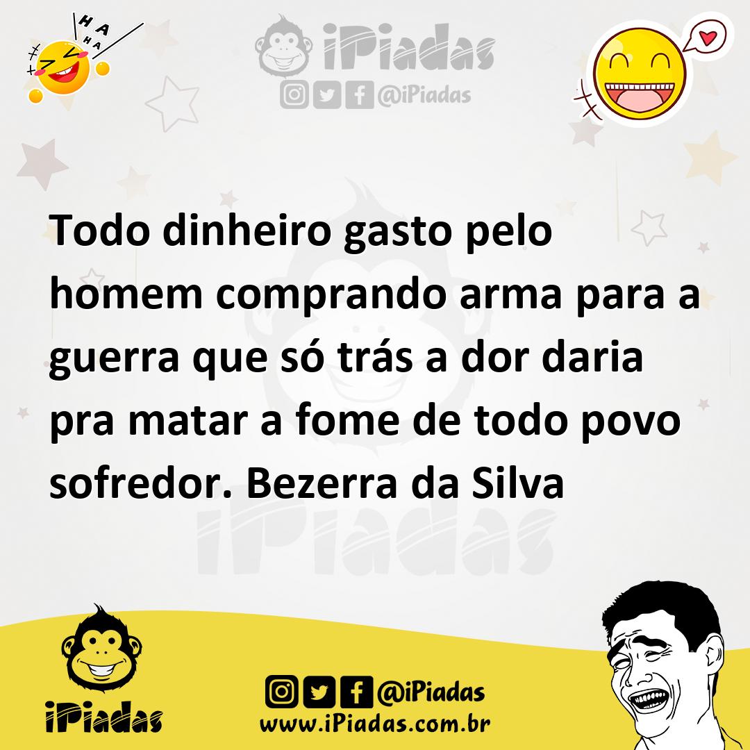 Ilustração de Todo dinheiro gasto pelo homem comprando arma para a guerra que só trá... no iPiadas