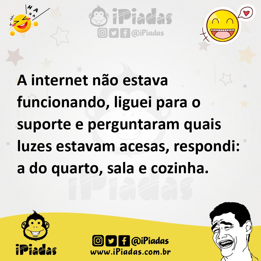 Ilustração de A internet não estava funcionando, liguei para o suporte e perguntaram... no iPiadas