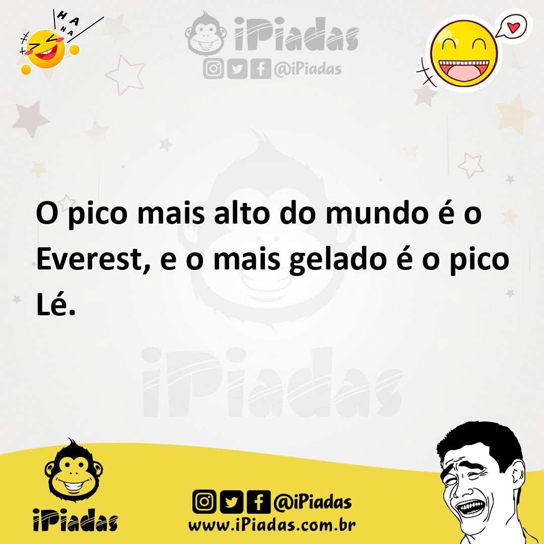 Ilustração de O pico mais alto do mundo é o Everest, e o mais gelado é o pico Lé. no iPiadas