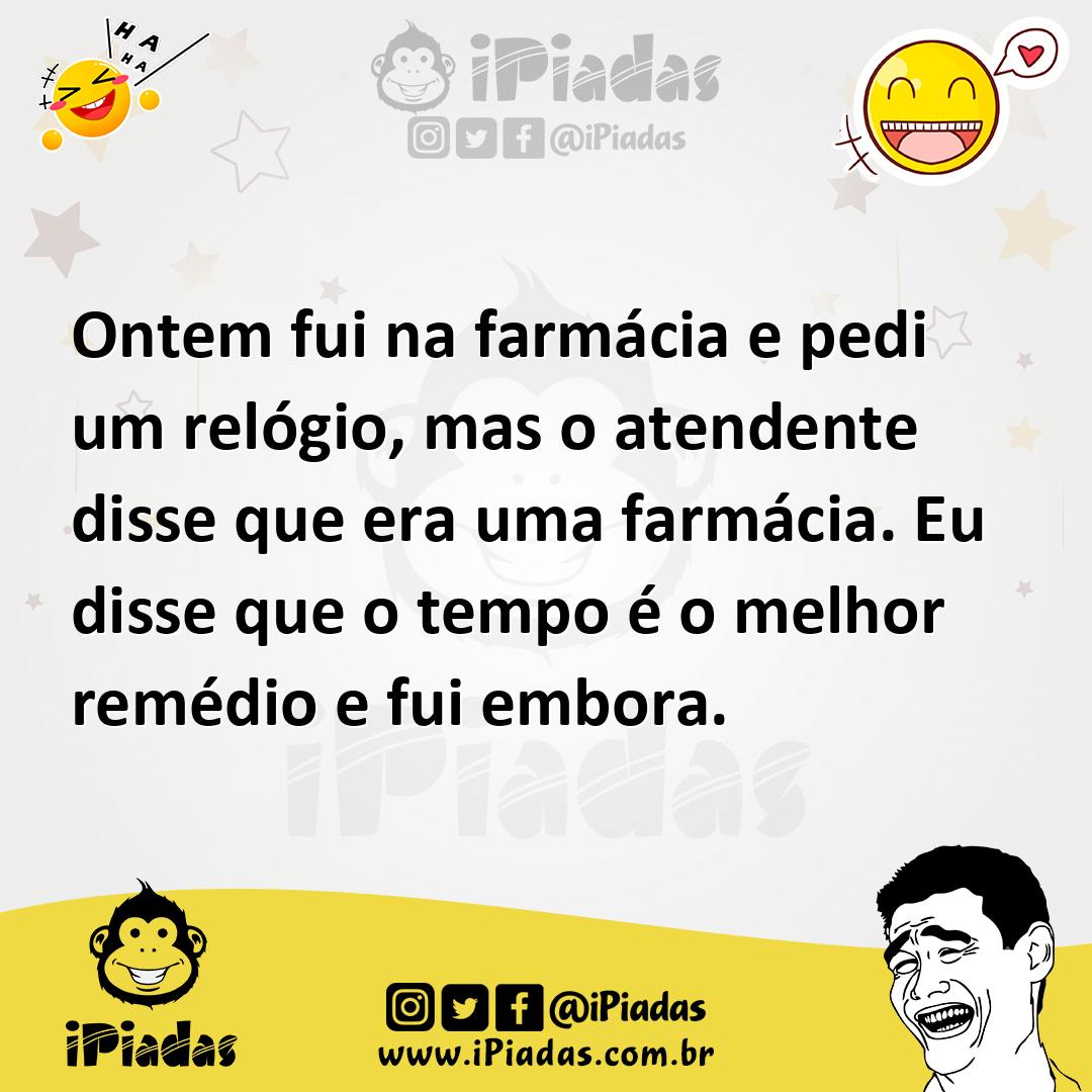 Ilustração de Ontem fui na farmácia e pedi um relógio, mas o atendente disse que era... no iPiadas