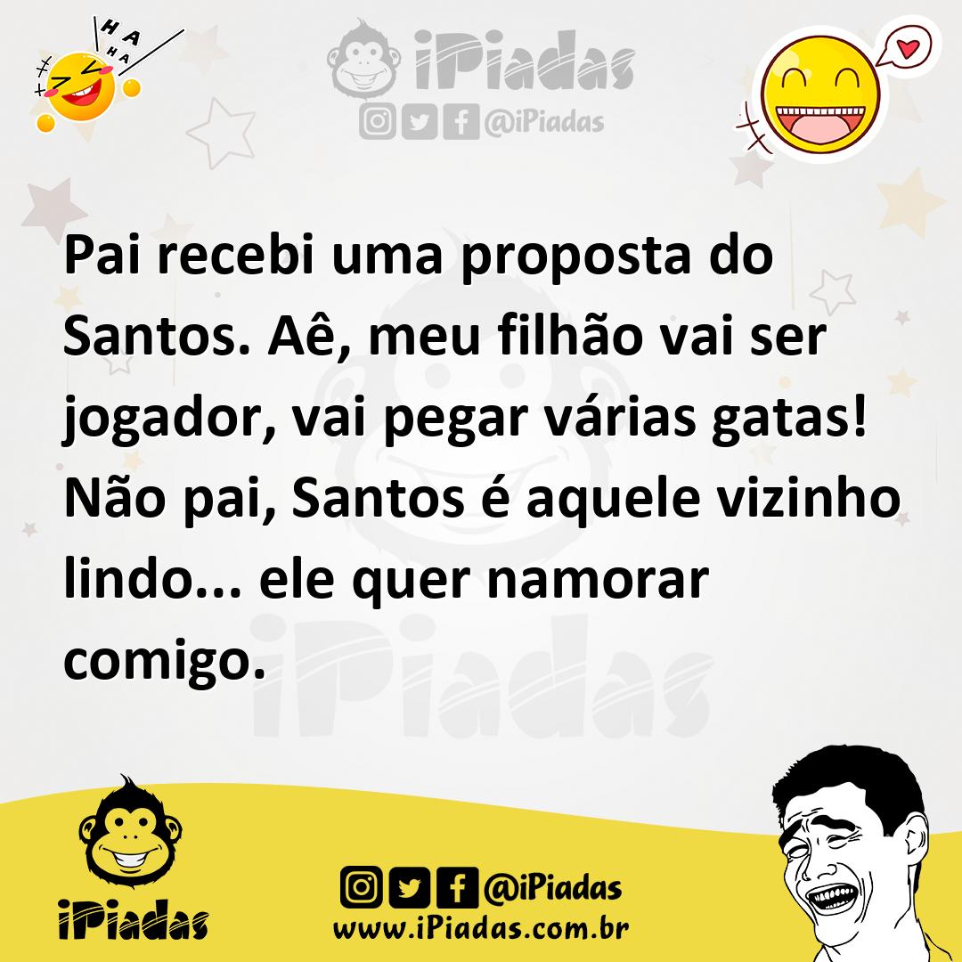 Ilustração de Pai recebi uma proposta do Santos. Aê, meu filhão vai ser jogador, vai... no iPiadas