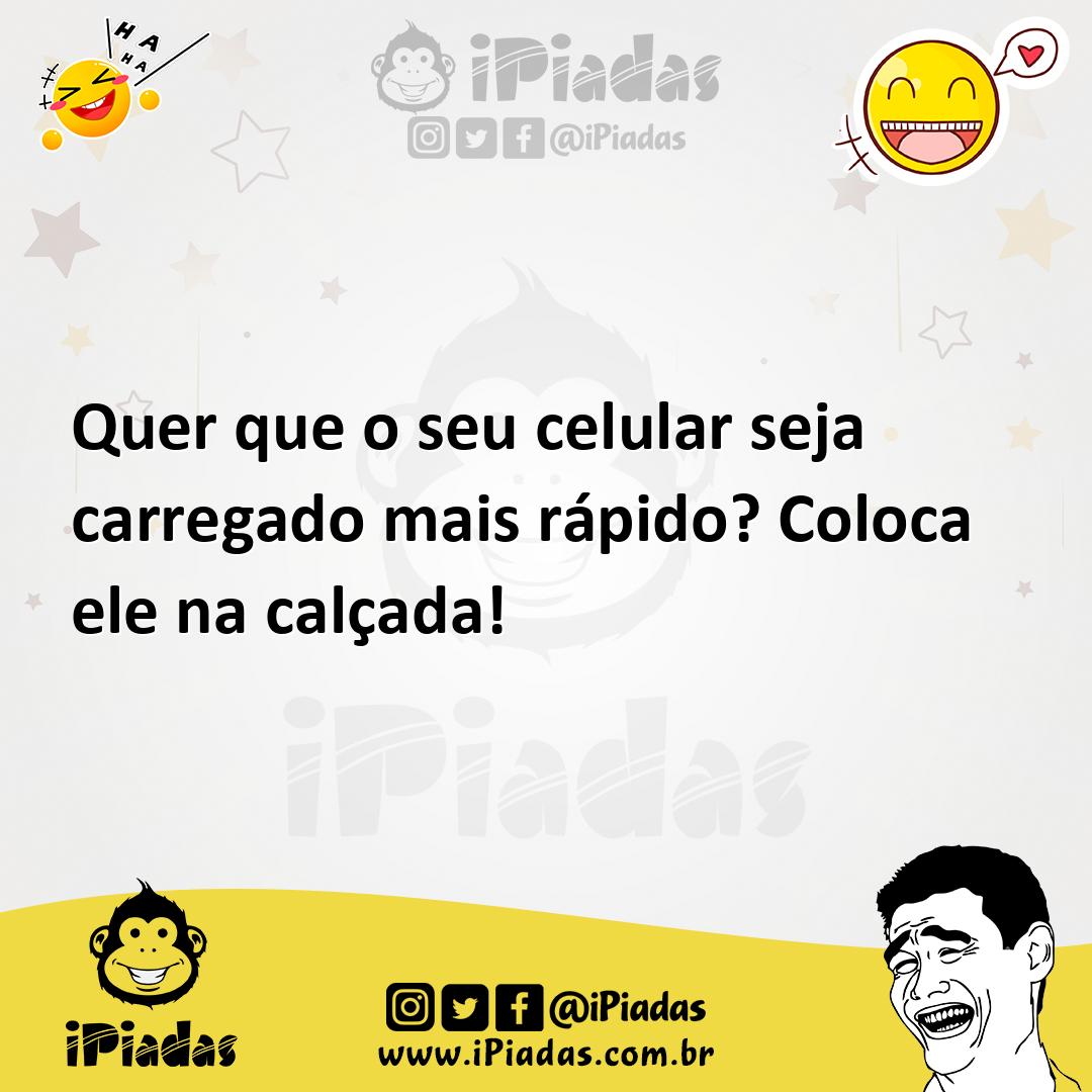 Ilustração de Quer que o seu celular seja carregado mais rápido? Coloca ele na calça... no iPiadas
