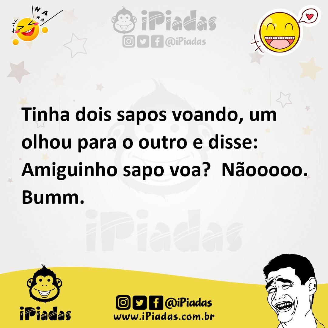 Ilustração de Tinha dois sapos voando, um olhou para o outro e disse: Amiguinho sapo... no iPiadas