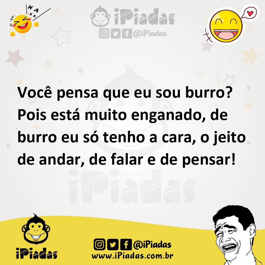 Ilustração de Você pensa que eu sou burro? Pois está muito enganado, de burro eu só... no iPiadas