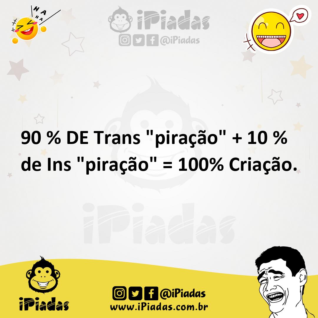 Ilustração de 90 % DE Trans "piração" + 10 % de Ins "piração" = 100% Criação. no iPiadas