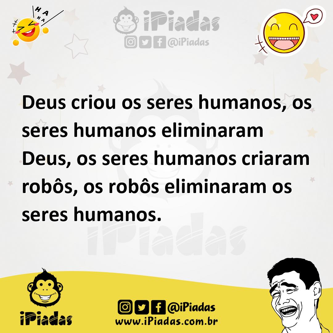 Ilustração de Deus criou os seres humanos, os seres humanos eliminaram Deus, os sere... no iPiadas