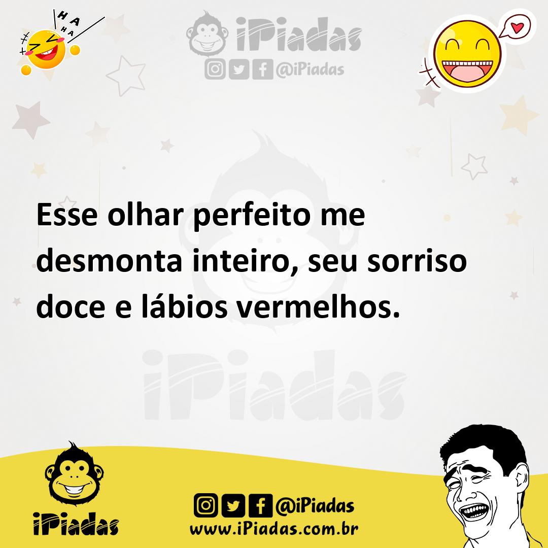 Ilustração de Esse olhar perfeito me desmonta inteiro, seu sorriso doce e lábios ver... no iPiadas