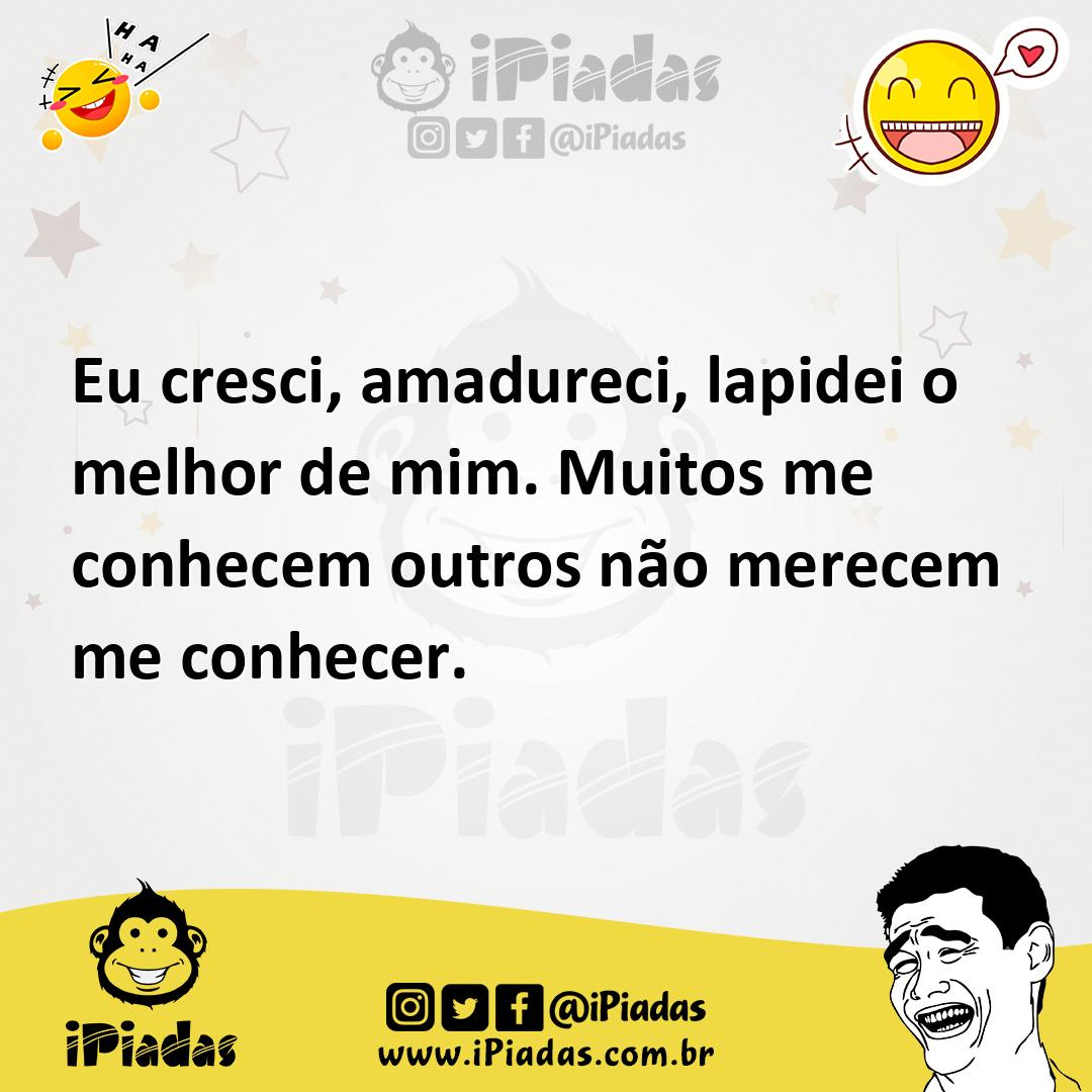 Ilustração de Eu cresci, amadureci, lapidei o melhor de mim. Muitos me conhecem outr... no iPiadas