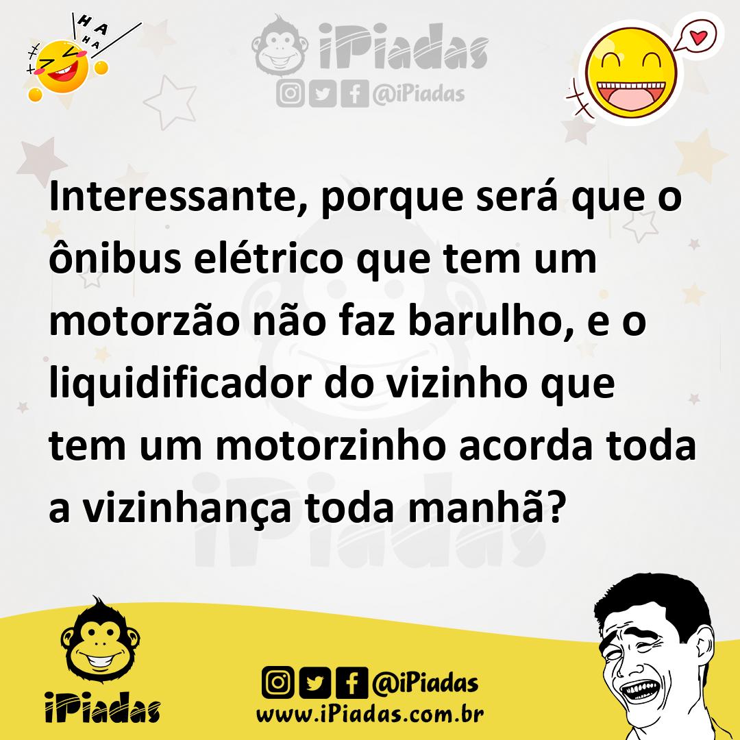 Ilustração de Interessante, porque será que o ônibus elétrico que tem um motorzão nã... no iPiadas