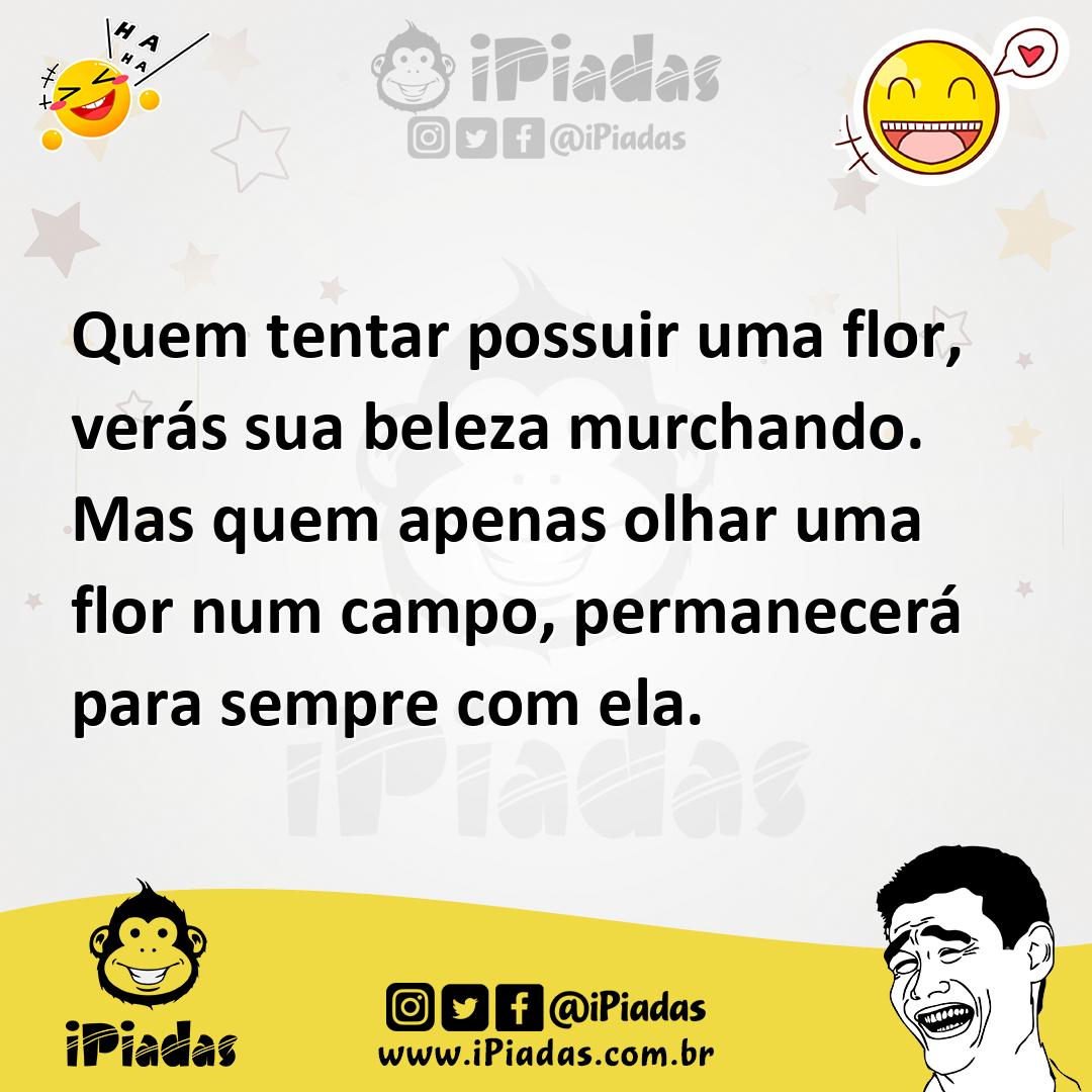 Ilustração de Quem tentar possuir uma flor, verás sua beleza murchando. Mas quem ape... no iPiadas