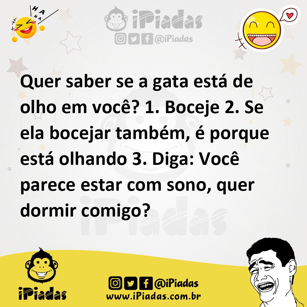 Ilustração de Quer saber se a gata está de olho em você? 1. Boceje 2. Se ela bocejar... no iPiadas