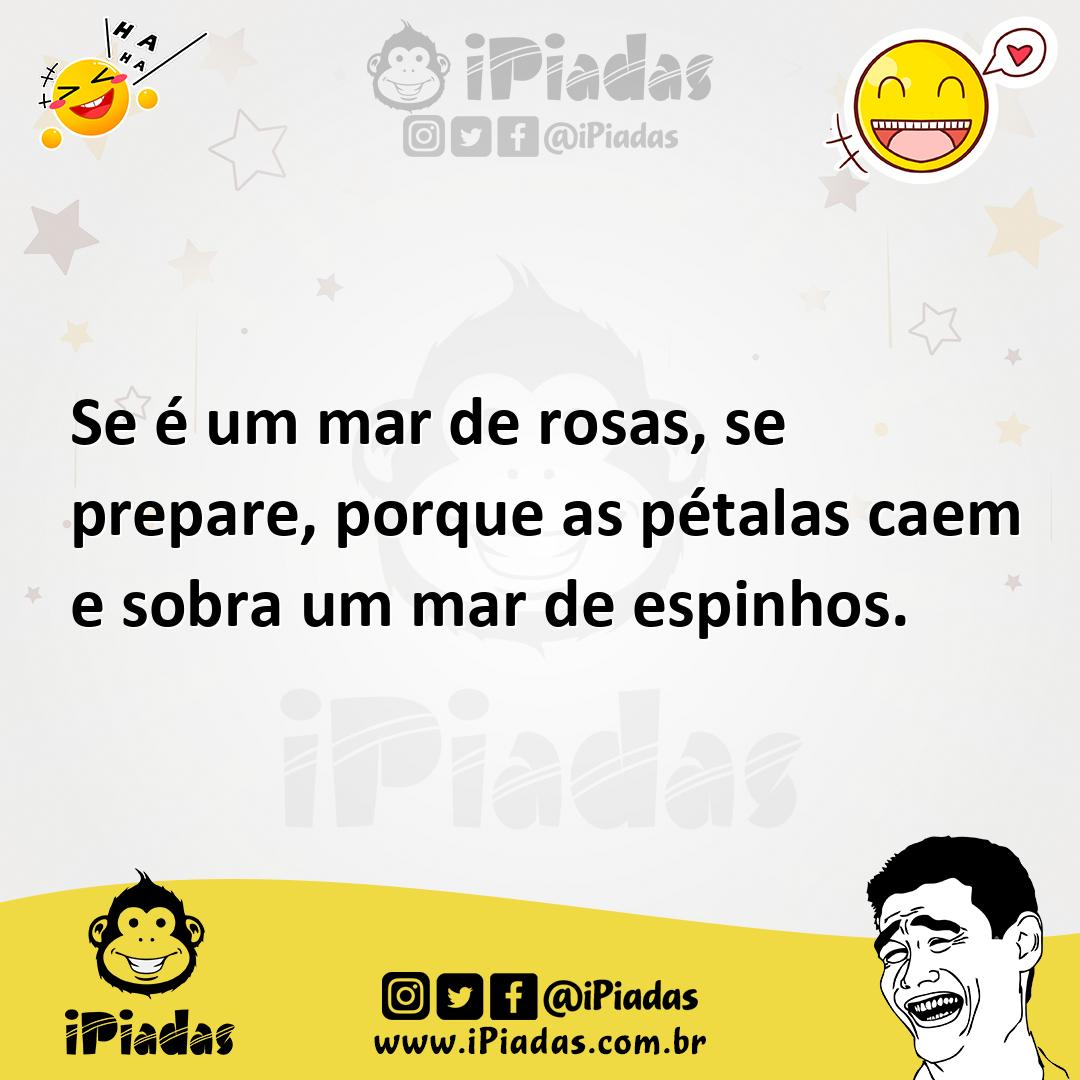 Ilustração de Se é um mar de rosas, se prepare, porque as pétalas caem e sobra um ma... no iPiadas