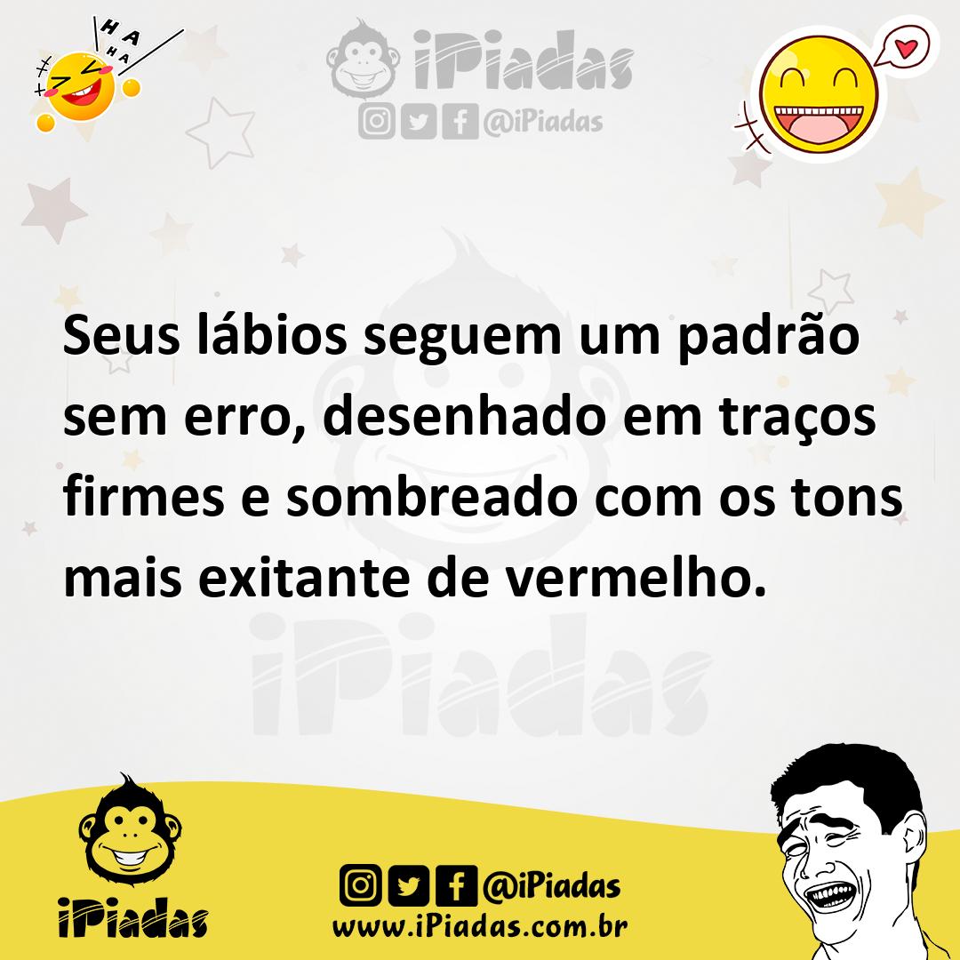 Ilustração de Seus lábios seguem um padrão sem erro, desenhado em traços firmes e so... no iPiadas