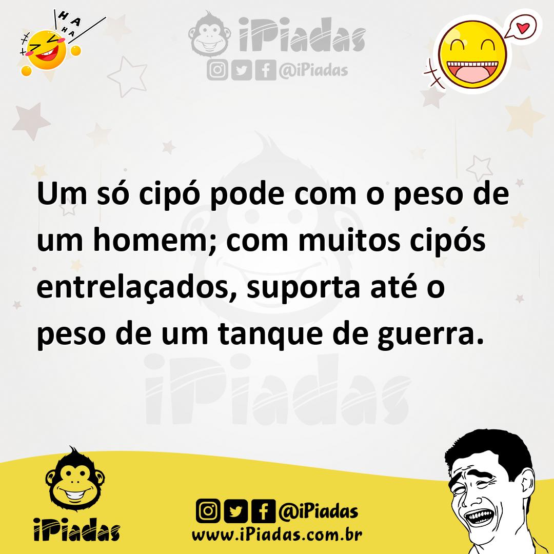 Ilustração de Um só cipó pode com o peso de um homem; com muitos cipós entrelaçados,... no iPiadas
