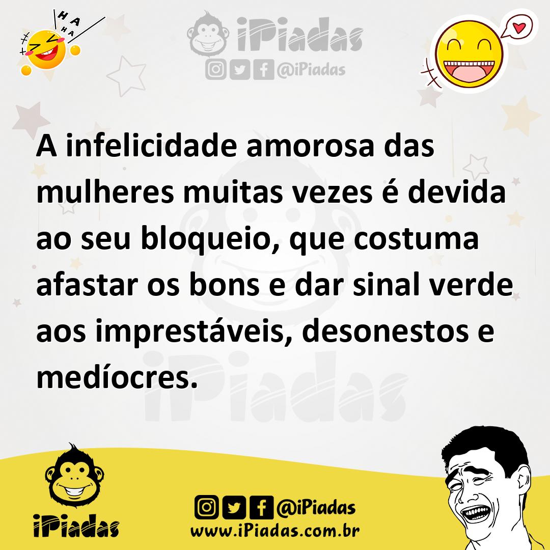 Ilustração de A infelicidade amorosa das mulheres muitas vezes é devida ao seu bloqu... no iPiadas
