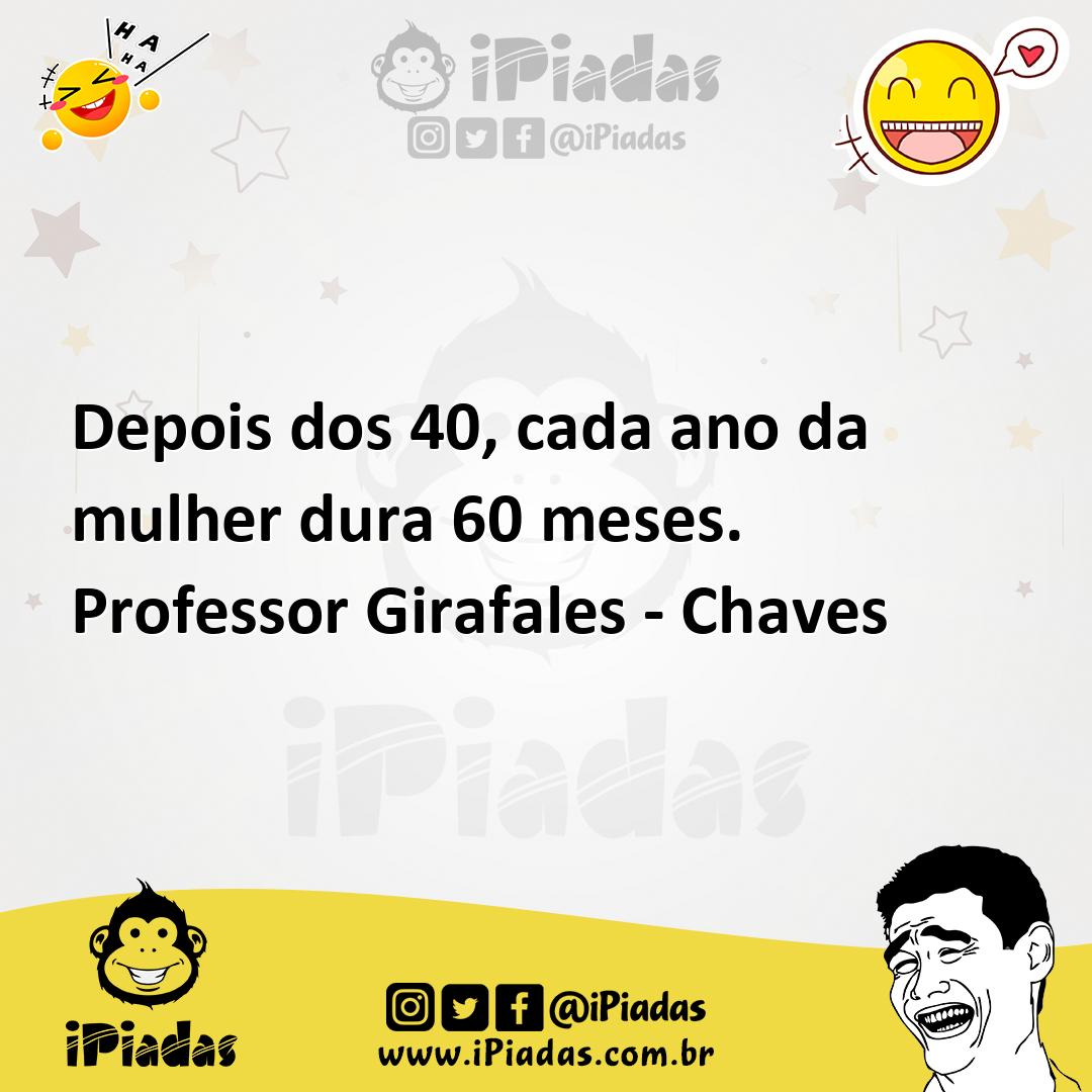 Ilustração de Depois dos 40, cada ano da mulher dura 60 meses. Professor Girafales -... no iPiadas