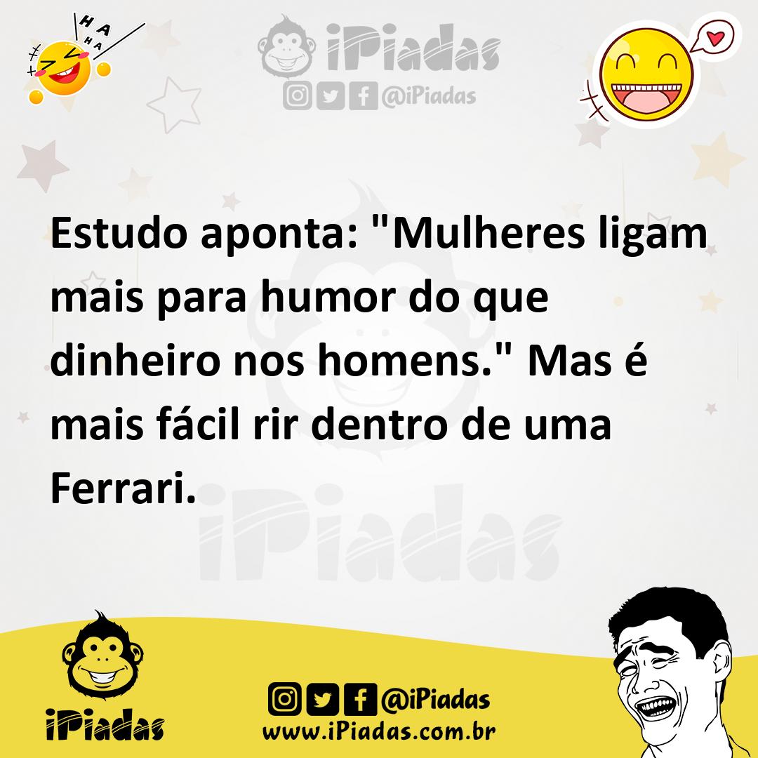 Ilustração de Estudo aponta: "Mulheres ligam mais para humor do que dinheiro nos hom... no iPiadas