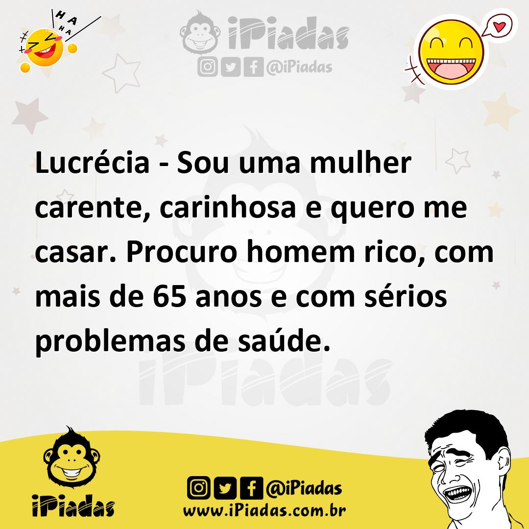Ilustração de Lucrécia - Sou uma mulher carente, carinhosa e quero me casar. Procuro... no iPiadas
