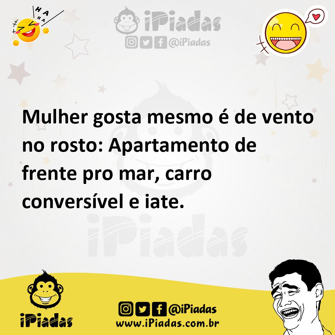 Ilustração de Mulher gosta mesmo é de vento no rosto: Apartamento de frente pro mar,... no iPiadas