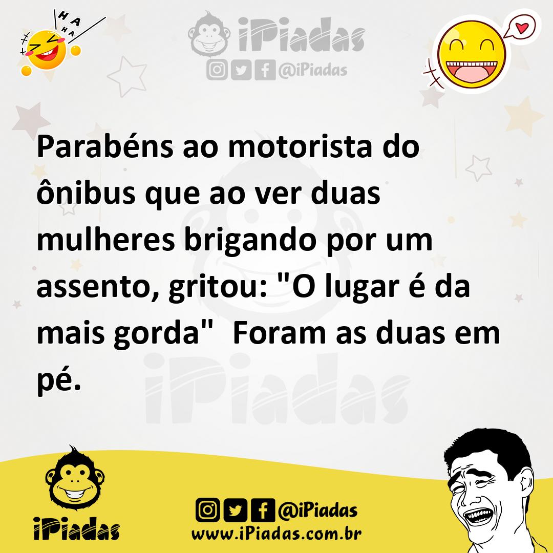 Ilustração de Parabéns ao motorista do ônibus que ao ver duas mulheres brigando por... no iPiadas
