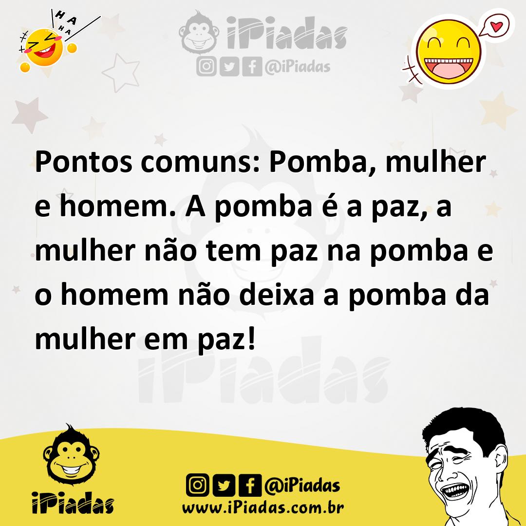 Ilustração de Pontos comuns: Pomba, mulher e homem. A pomba é a paz, a mulher não te... no iPiadas
