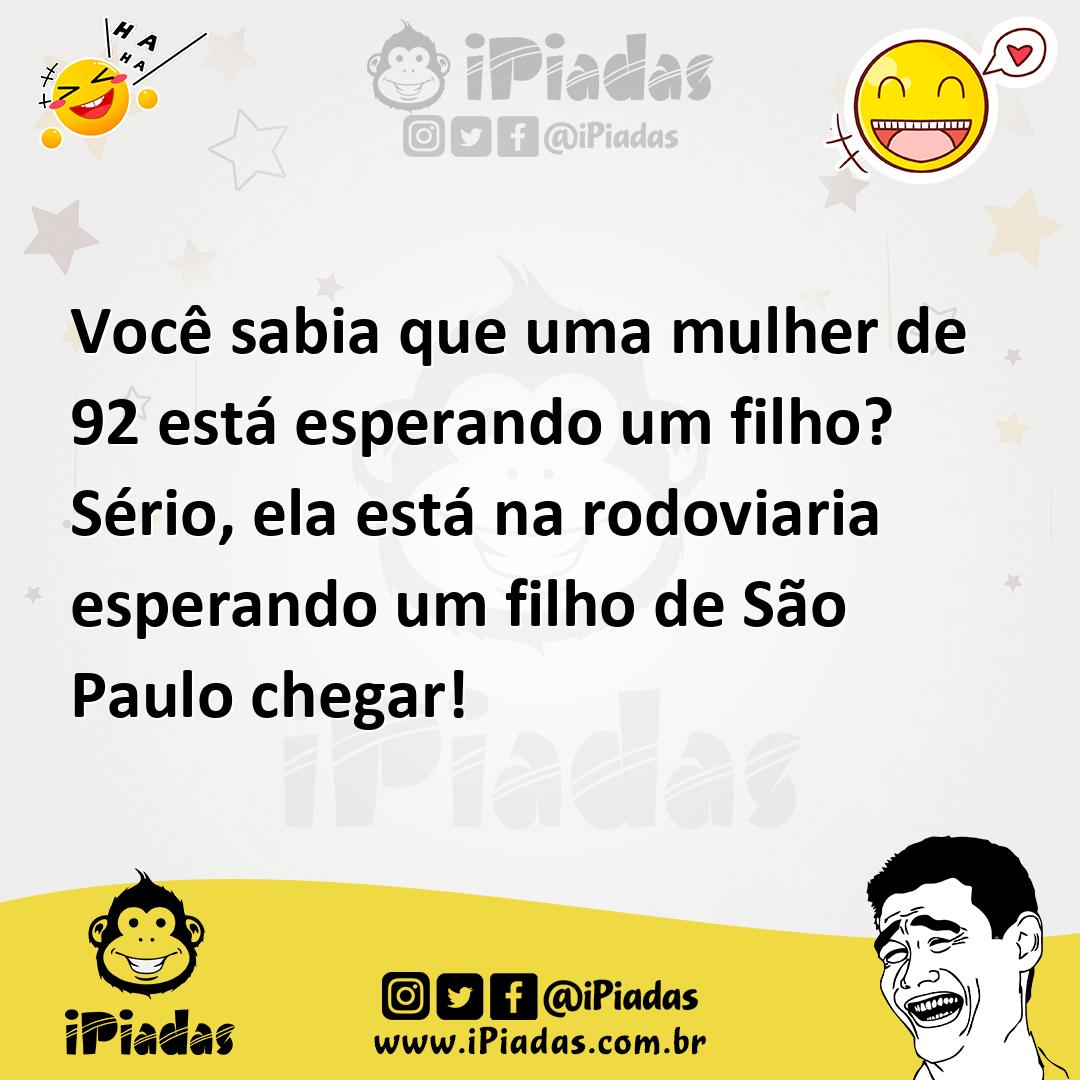 Ilustração de Você sabia que uma mulher de 92 está esperando um filho? Sério, ela es... no iPiadas