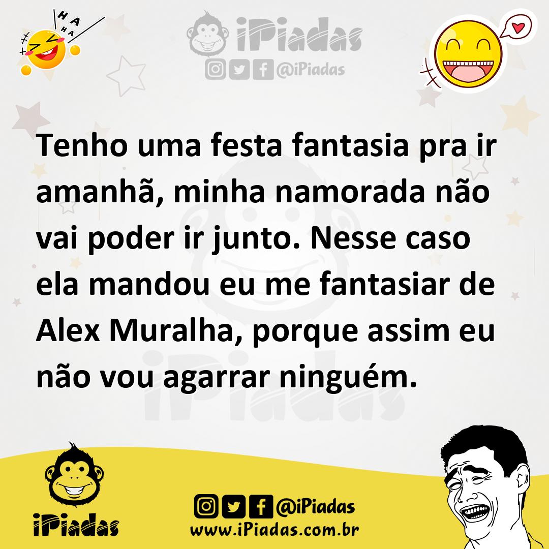 Ilustração de Tenho uma festa fantasia pra ir amanhã, minha namorada não vai poder i... no iPiadas