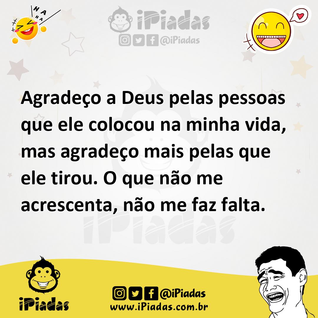 Ilustração de Agradeço a Deus pelas pessoas que ele colocou na minha vida, mas agrad... no iPiadas