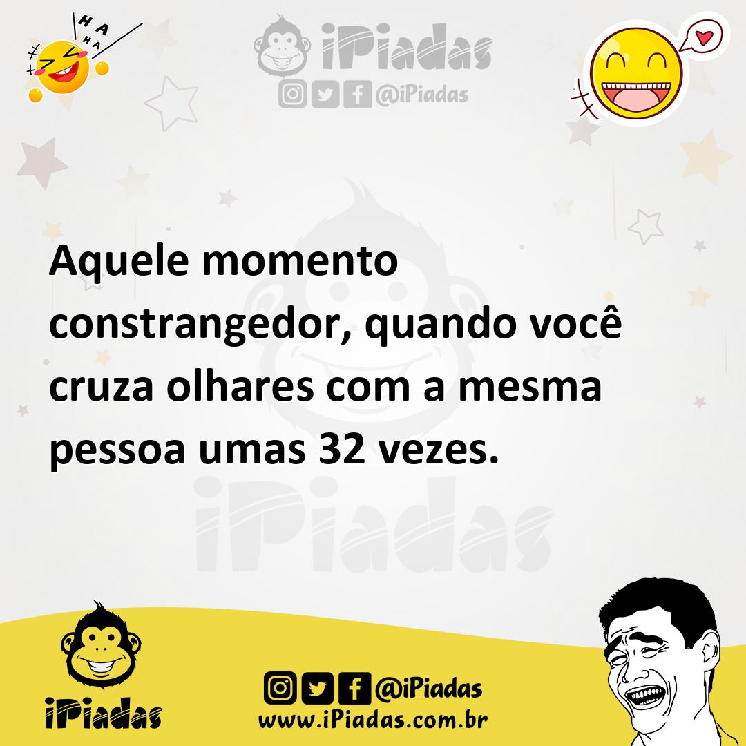 Ilustração de Aquele momento constrangedor, quando você cruza olhares com a mesma pe... no iPiadas