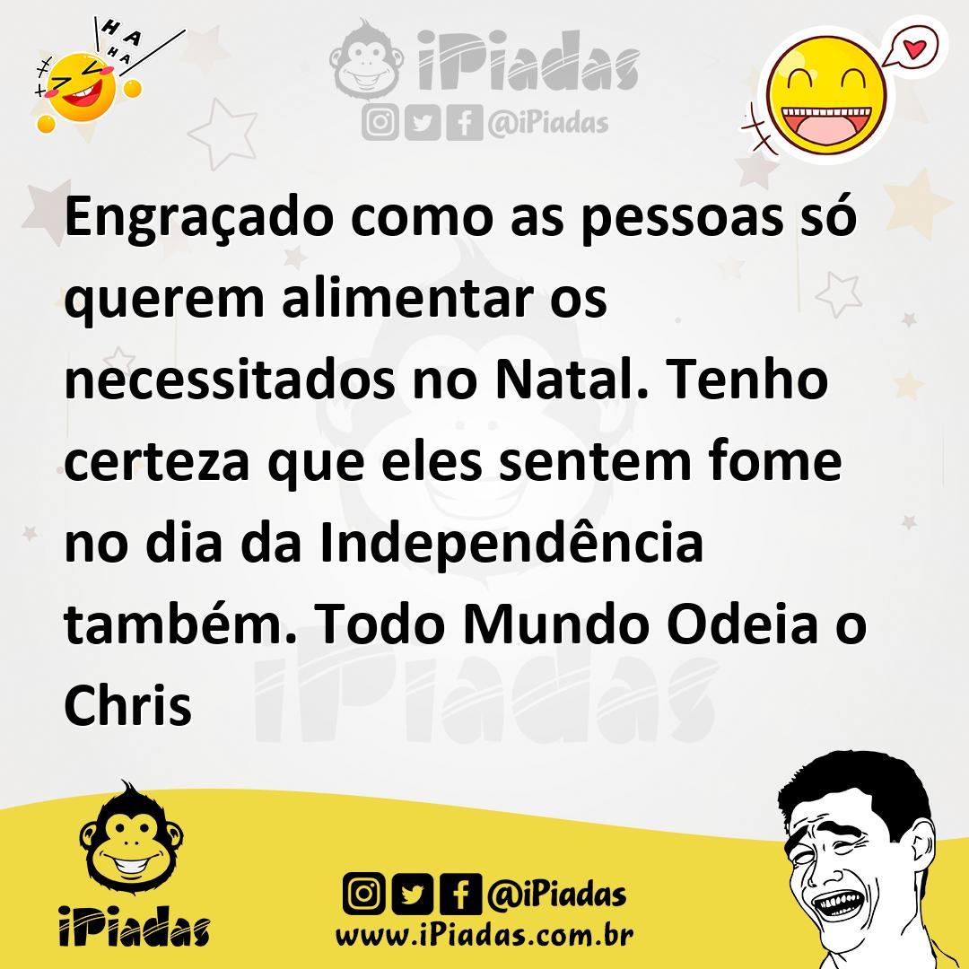Ilustração de Engraçado como as pessoas só querem alimentar os necessitados no Natal... no iPiadas