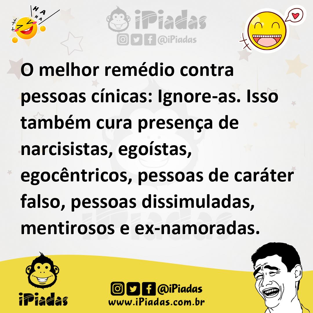 Ilustração de O melhor remédio contra pessoas cínicas: Ignore-as. Isso também cura p... no iPiadas