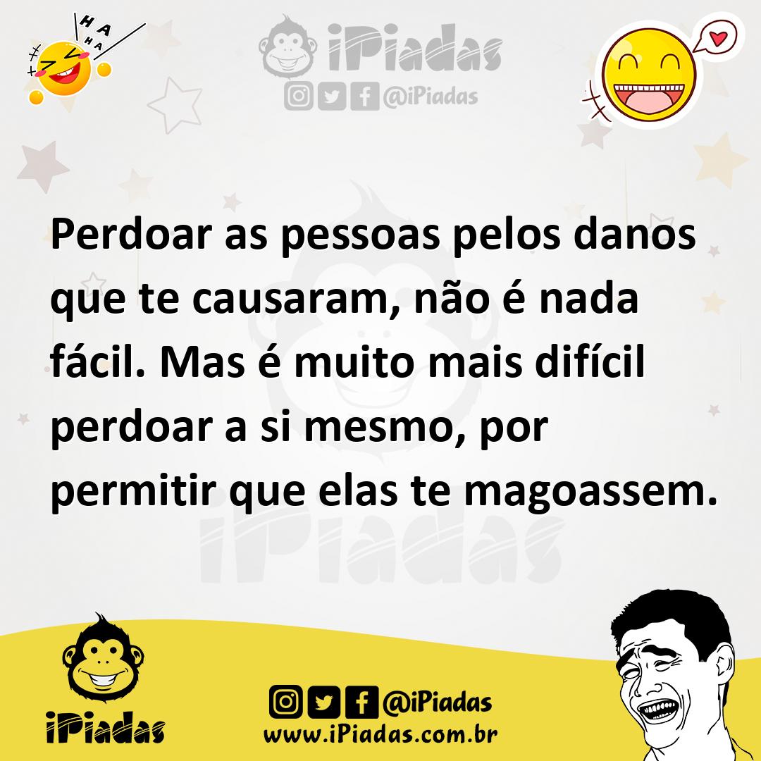 Ilustração de Perdoar as pessoas pelos danos que te causaram, não é nada fácil. Mas... no iPiadas