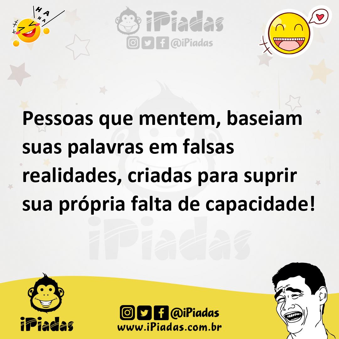 Ilustração de Pessoas que mentem, baseiam suas palavras em falsas realidades, criada... no iPiadas