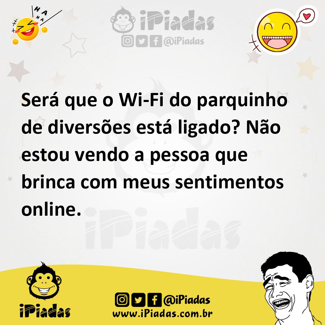 Ilustração de Será que o Wi-Fi do parquinho de diversões está ligado? Não estou vend... no iPiadas