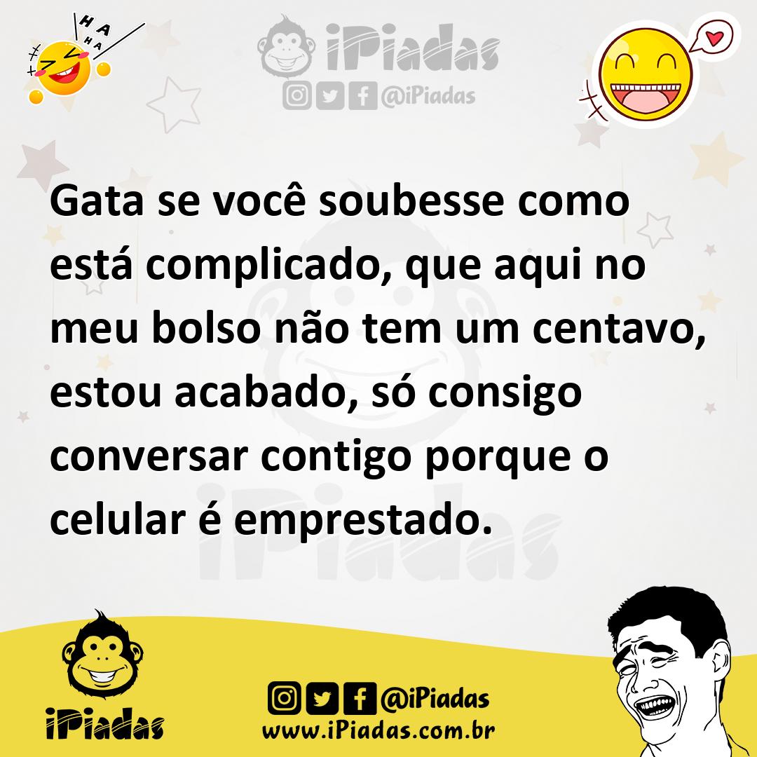 Ilustração de Gata se você soubesse como está complicado, que aqui no meu bolso não... no iPiadas