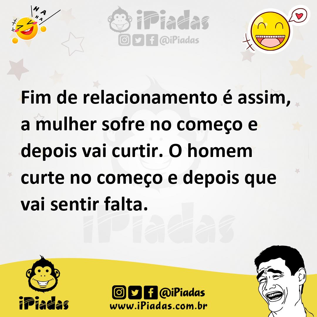 Ilustração de Fim de relacionamento é assim, a mulher sofre no começo e depois vai c... no iPiadas