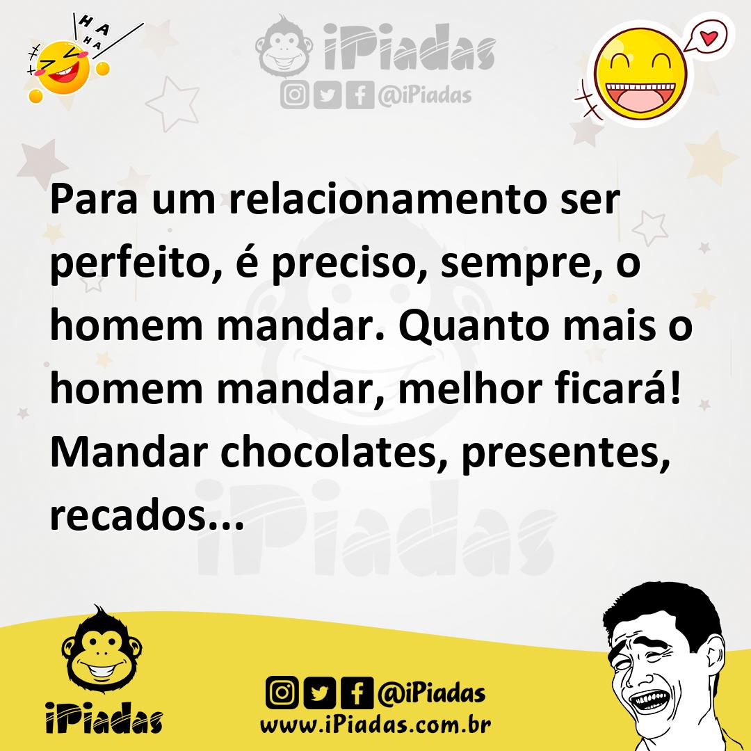 Ilustração de Para um relacionamento ser perfeito, é preciso, sempre, o homem mandar... no iPiadas