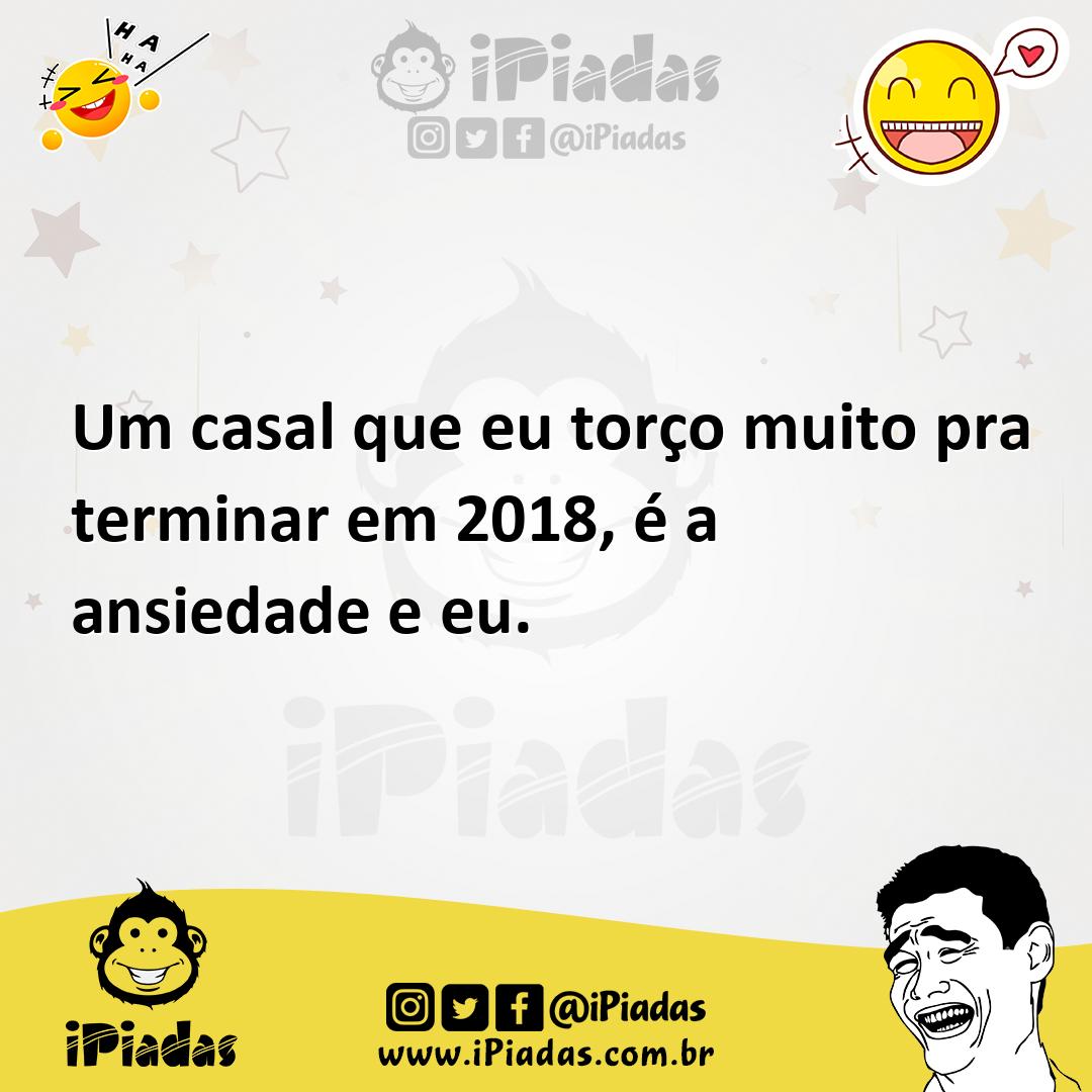 Ilustração de Um casal que eu torço muito pra terminar em 2018, é a ansiedade e eu. no iPiadas