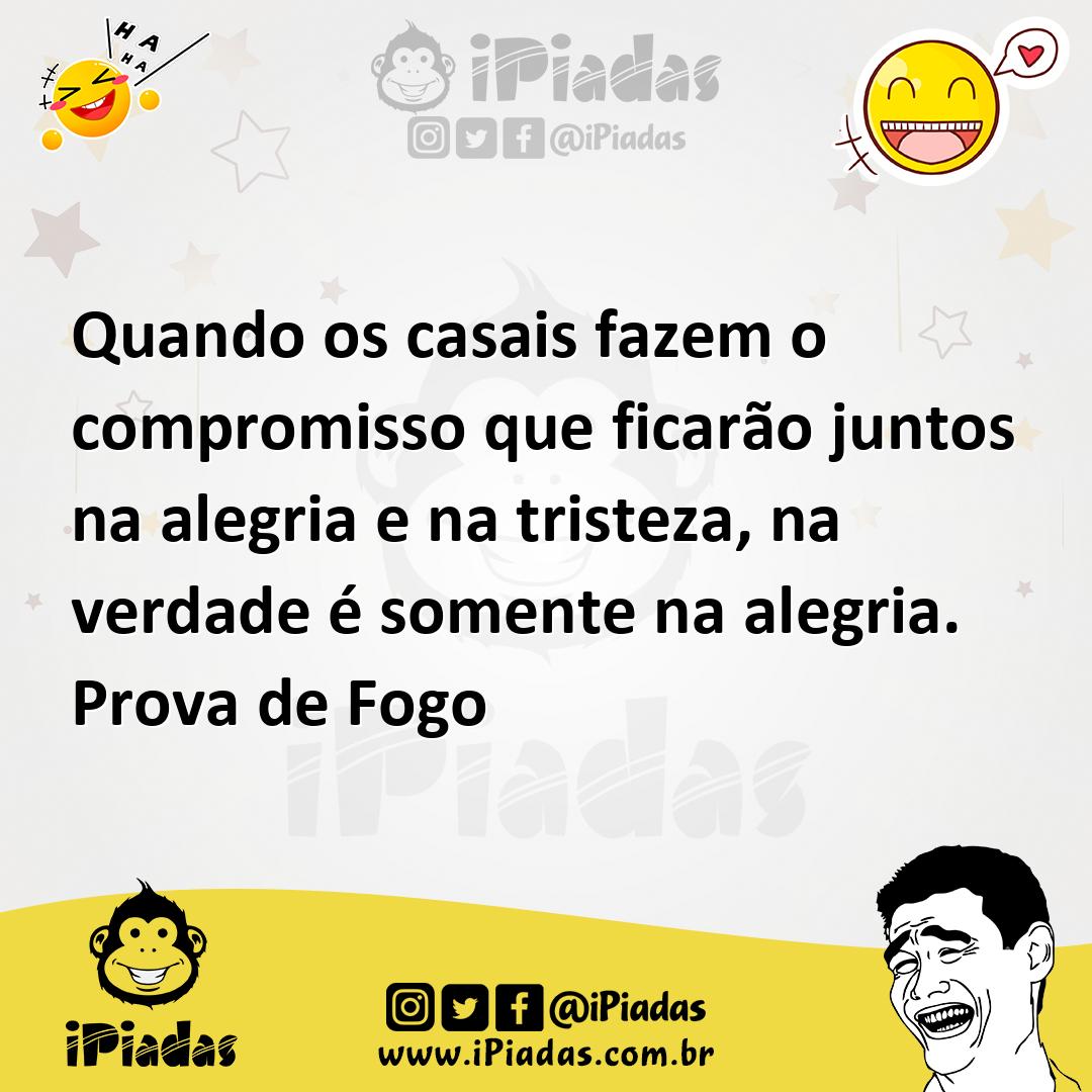 Ilustração de Quando os casais fazem o compromisso que ficarão juntos na alegria e n... no iPiadas
