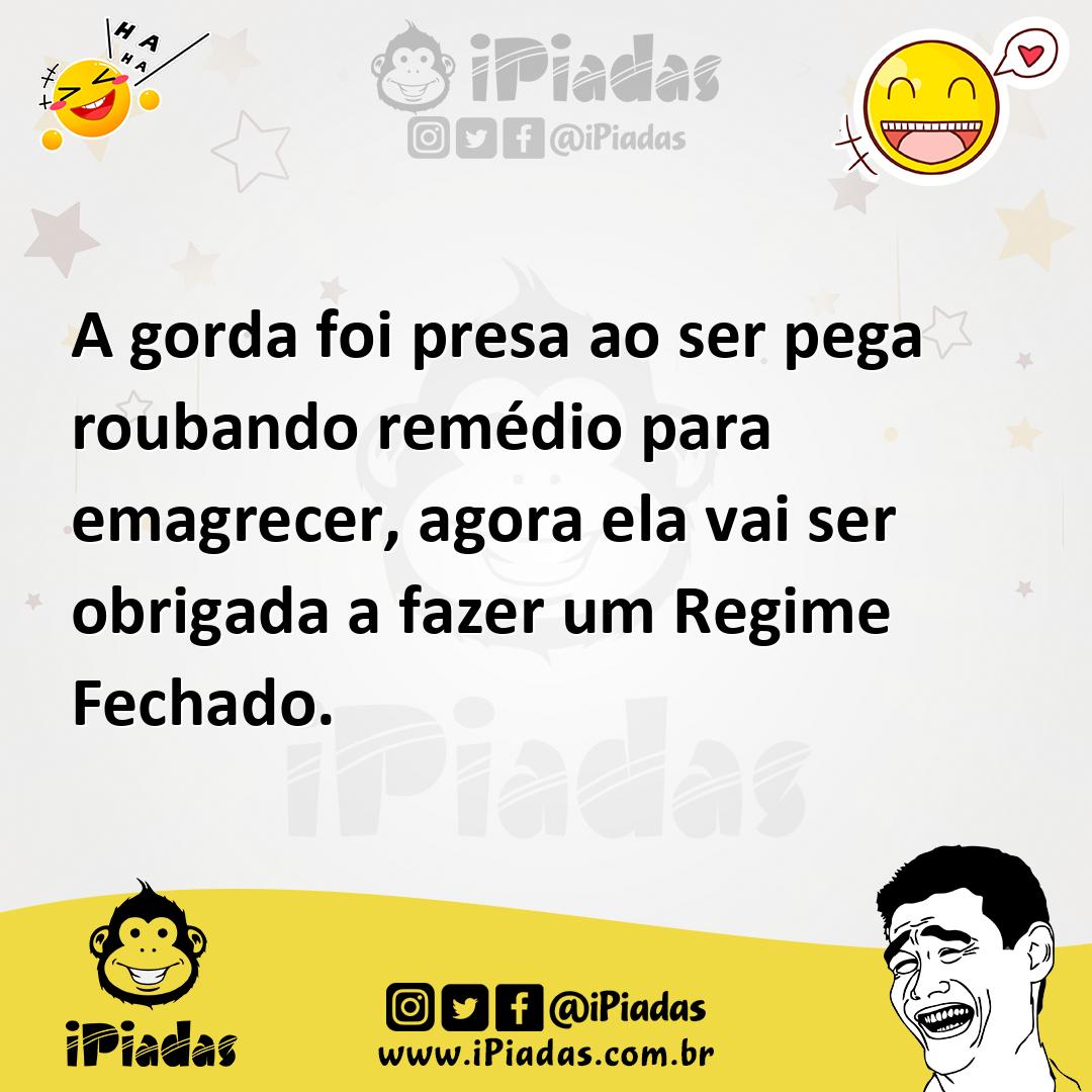 Ilustração de A gorda foi presa ao ser pega roubando remédio para emagrecer, agora e... no iPiadas